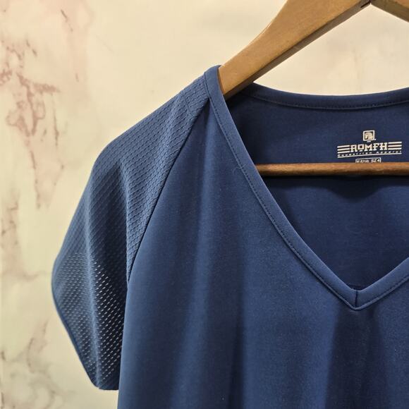 ROMFH Shirt XL 1214 SZ 4 Blue Dri Lite Active Equestrian Horse Riding - Picture 2 of 11